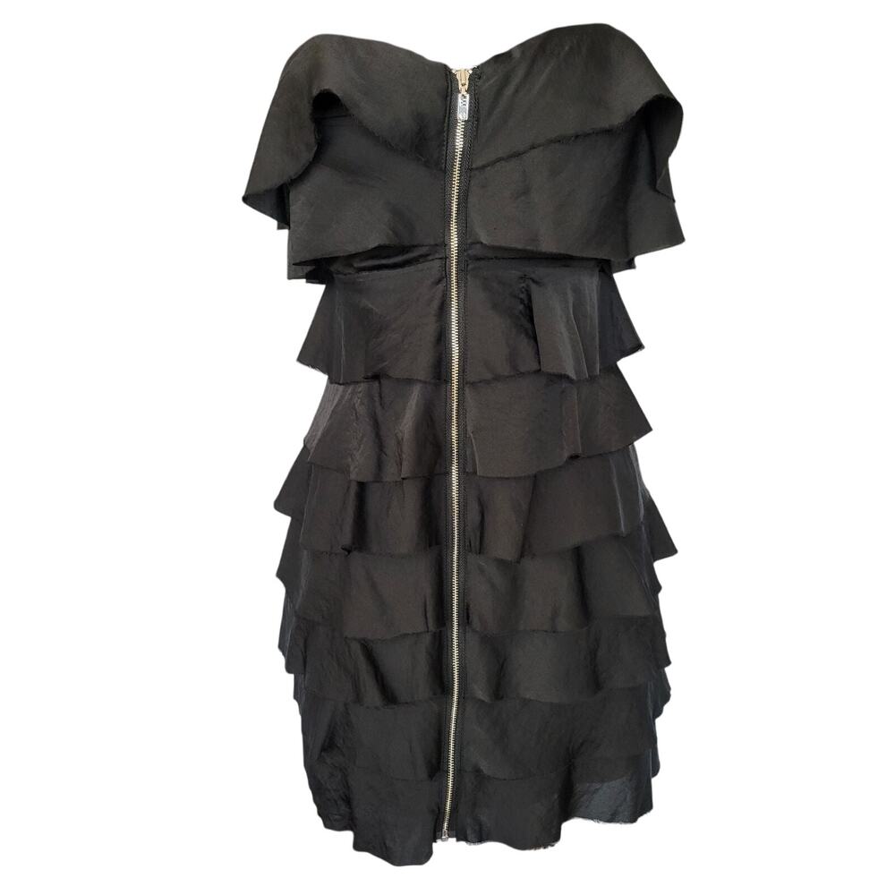 Whimsical Goth Ruffle  Dress Zipper Small